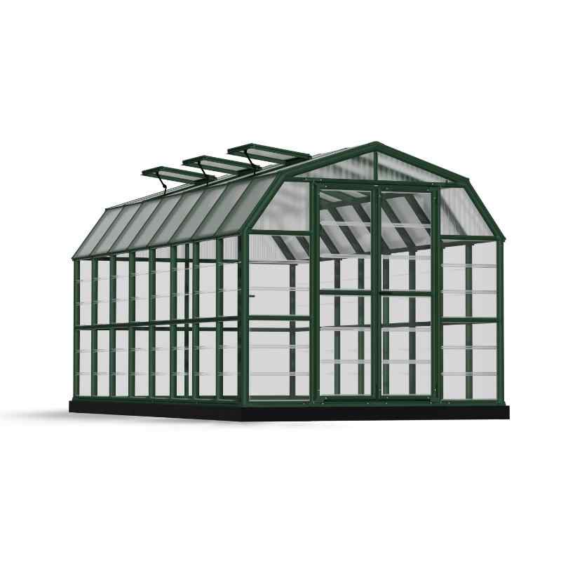 palram canopia Grand Gardener Clear Polycarbonate Greenhouse 8x16 Cutout