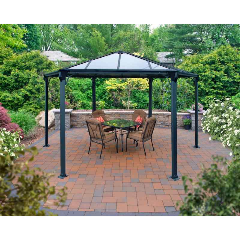 palram canopia Monaco Hexagon Gazebo Front View