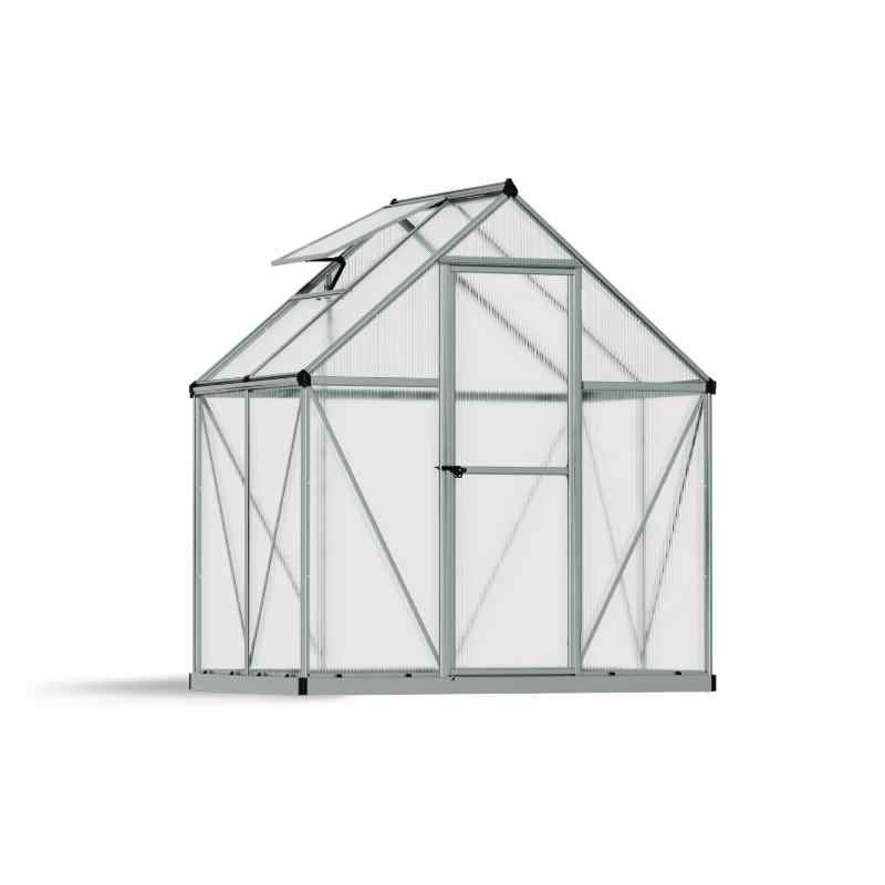 palram canopia Mythos Polycarbonate Greenhouse 6x4 Silver Cutout