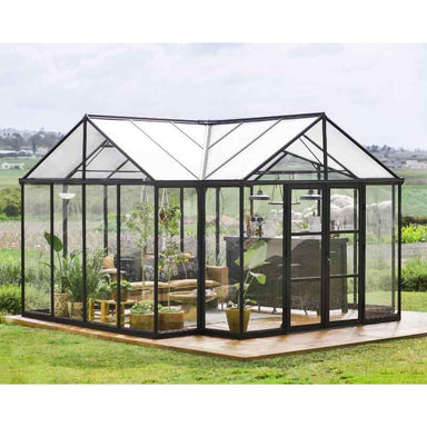 palram canopia Triomphe Chalet Greenhouse Angled Side View