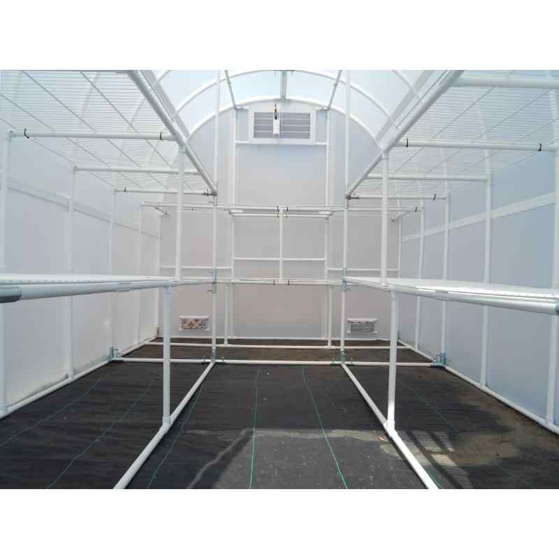 Solexx Gardeners Oasis Vented Greenhouse Inside