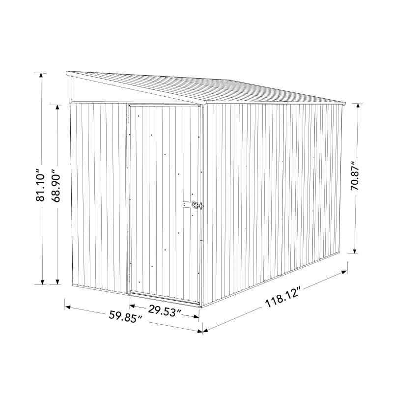 absco durango metal bike shed 5x10 dimensions