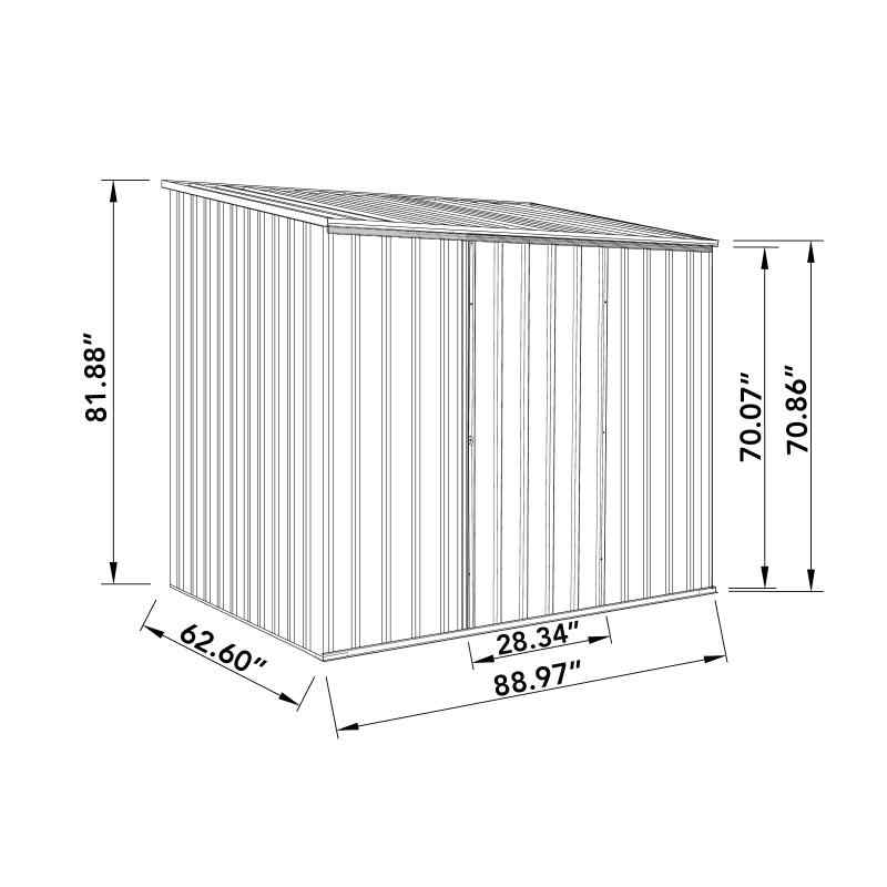 absco ezi slider 7x5 metal storage shed dimensions