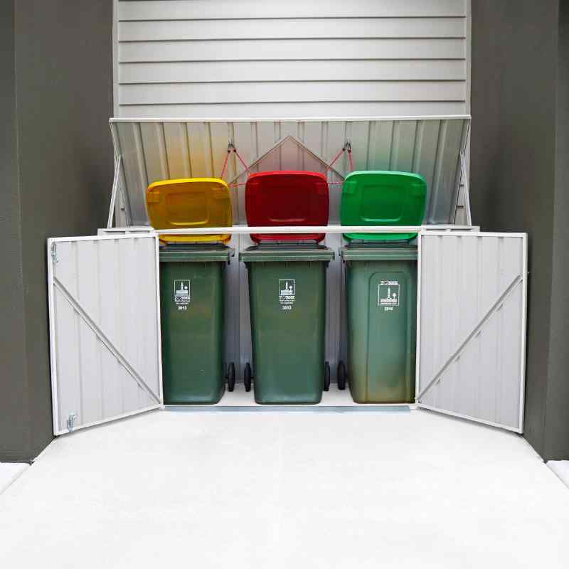 absco garbage can shed with bins