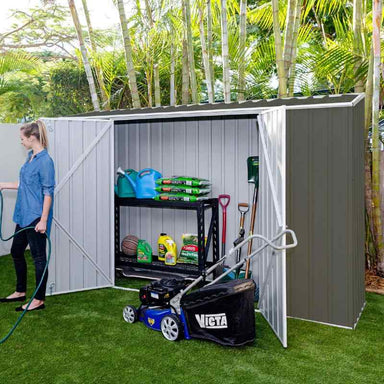 absco space saver storage shed in use