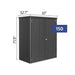 biohort equipment locker 150 dimensions