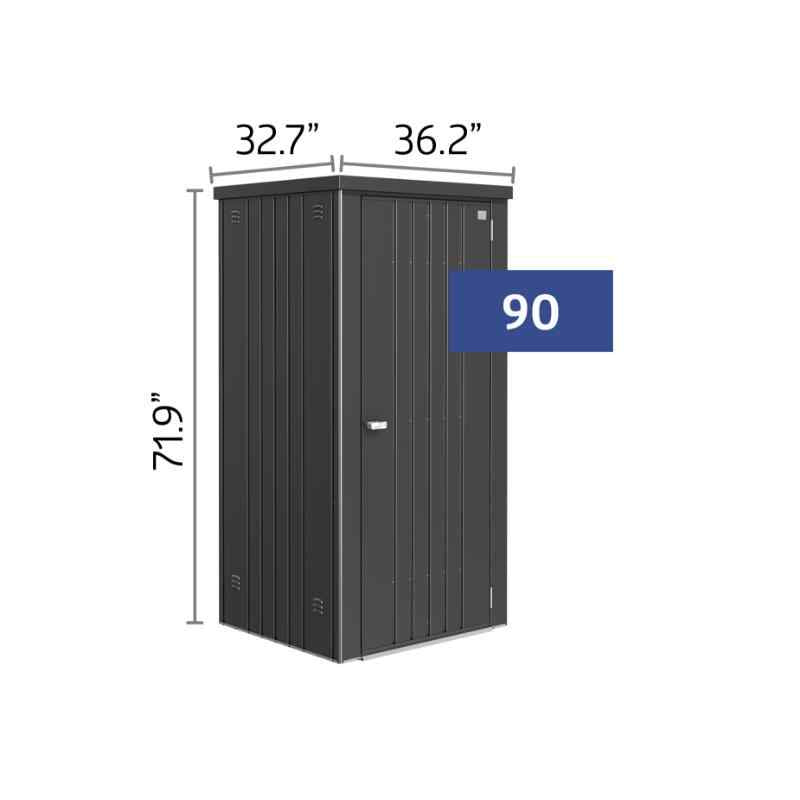 biohort equipment locker 90 dimensions