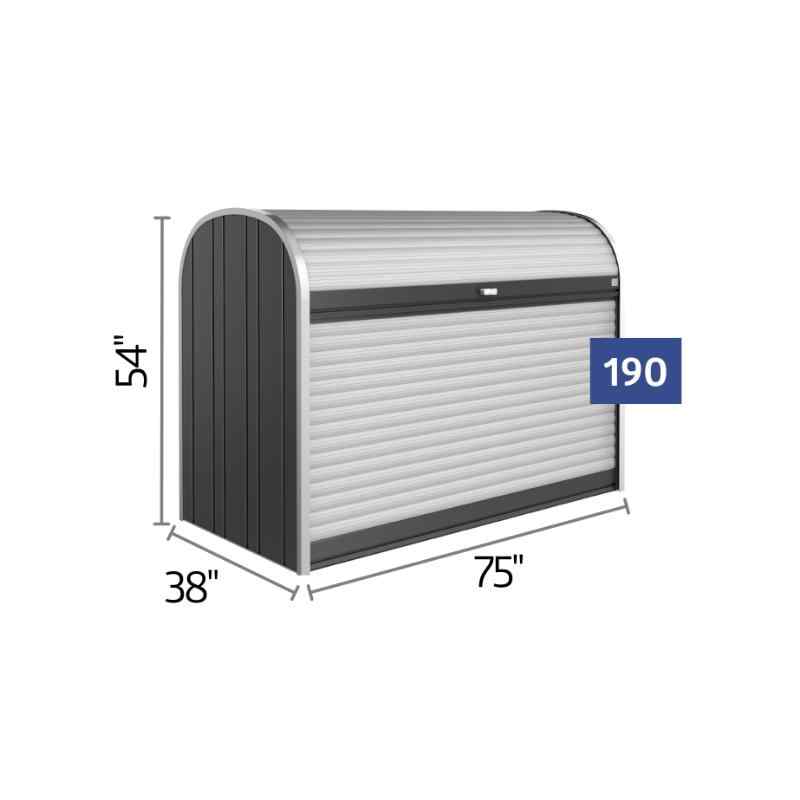 biohort storemax 190 storage locker dimensions