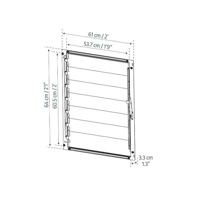 palram canopia louver window for most greenhouses dimensions