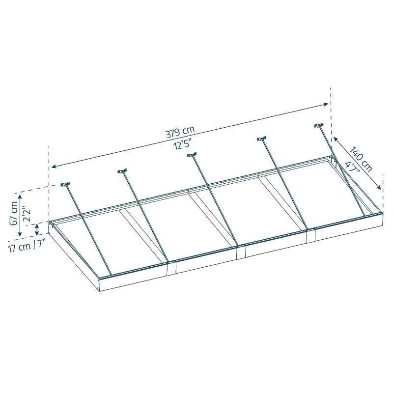 palram canopia sophia xl awning 12x5 dimensions