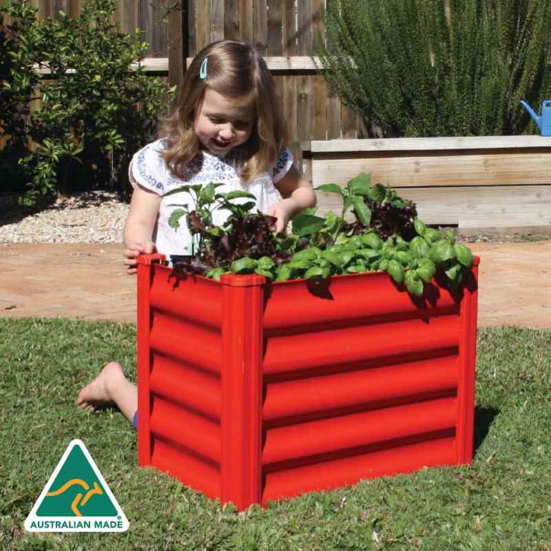 organic garden co hakea kids metal raised garden bed red lifestyle