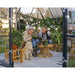 palram-orangery-greenhouse-woman-petting-dog-inside