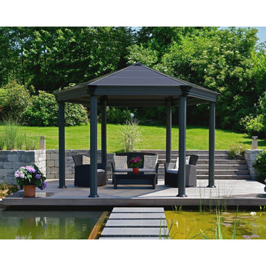 palram-roma-gazebo-front-view-furniture-under-the-gazebo