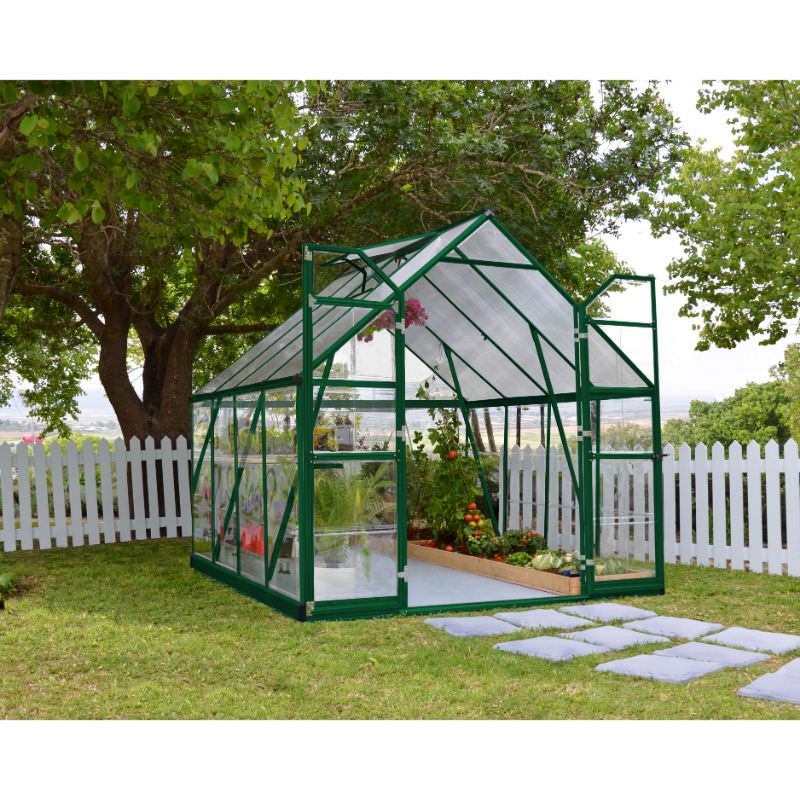 palram canopia balance greenhouse right front view with open doors