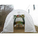 rhino shelter portable greenhouse round style narrow door with table and plant