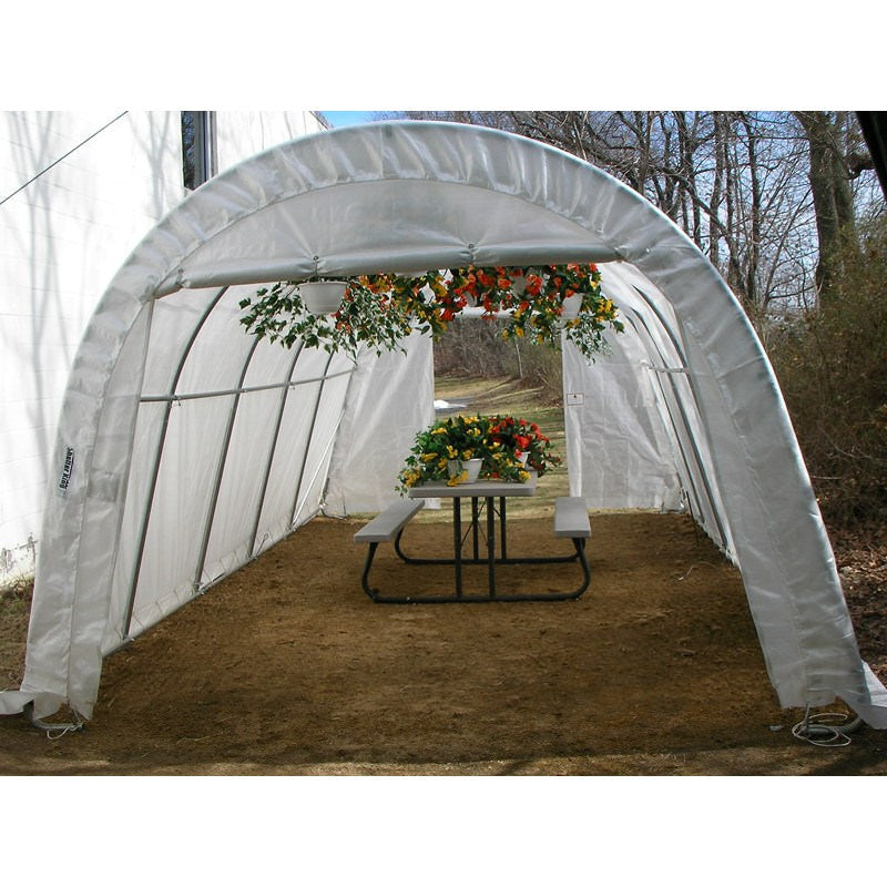 rhino shelter portable greenhouse round style with table and plant