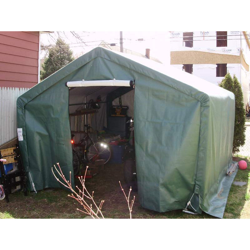 rhino shelter storage shed covering bikes and miscellaneous tools