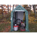 rhino shelter storage shed front view covering vacuum and lawnmower